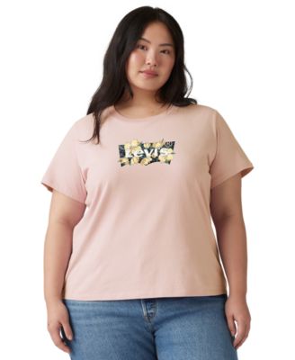 Trendy Plus Size Perfect Logo Cotton T-Shirt