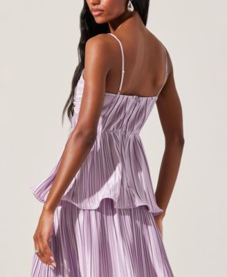 Women's Lupin Pleated Satin Dress