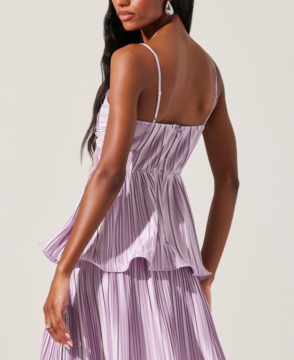 Astr the Label Women's Lupin Pleated Satin Dress