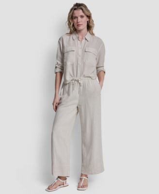Petite High Waist Drawcord Pants