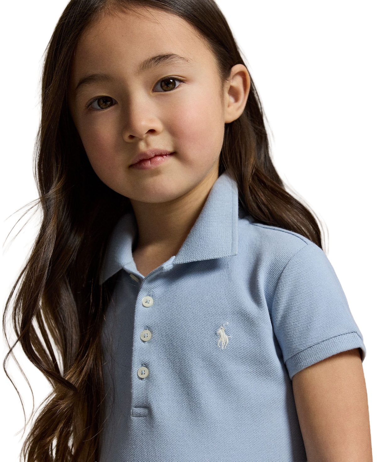 Polo Ralph Lauren Girls' 2-6X Stretch Mesh Collar Dress