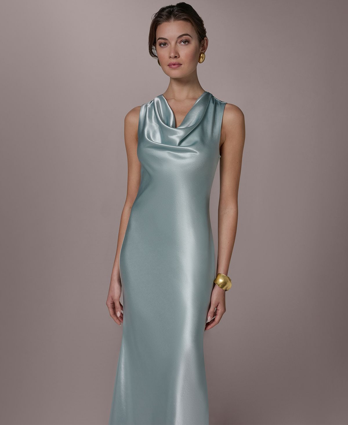 Donna Karan New York Women's Sleeveless Cowl Neck Ball Gown view 2 — MAYCSS fashion products