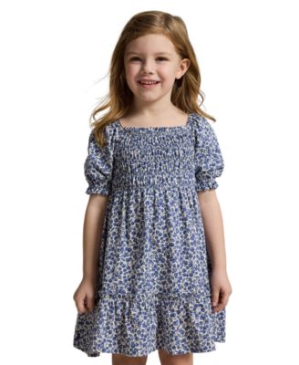 Girls' 2-6X Blueberry-Print Square Neck Jersey Dress