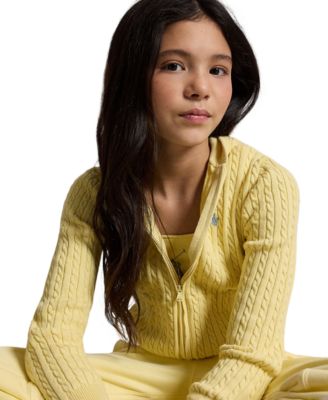 Girls' 7-12 Mini-Cable Full-Zip Hoodie