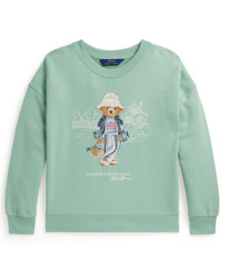 Girls' 7-16 Polo Bear Terry Crewneck Sweatshirt