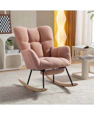 Modern Rocking Chair, Leisure Sofa Glider Chair, Comfy Accent Chair, Lounge Chair with High Backrest