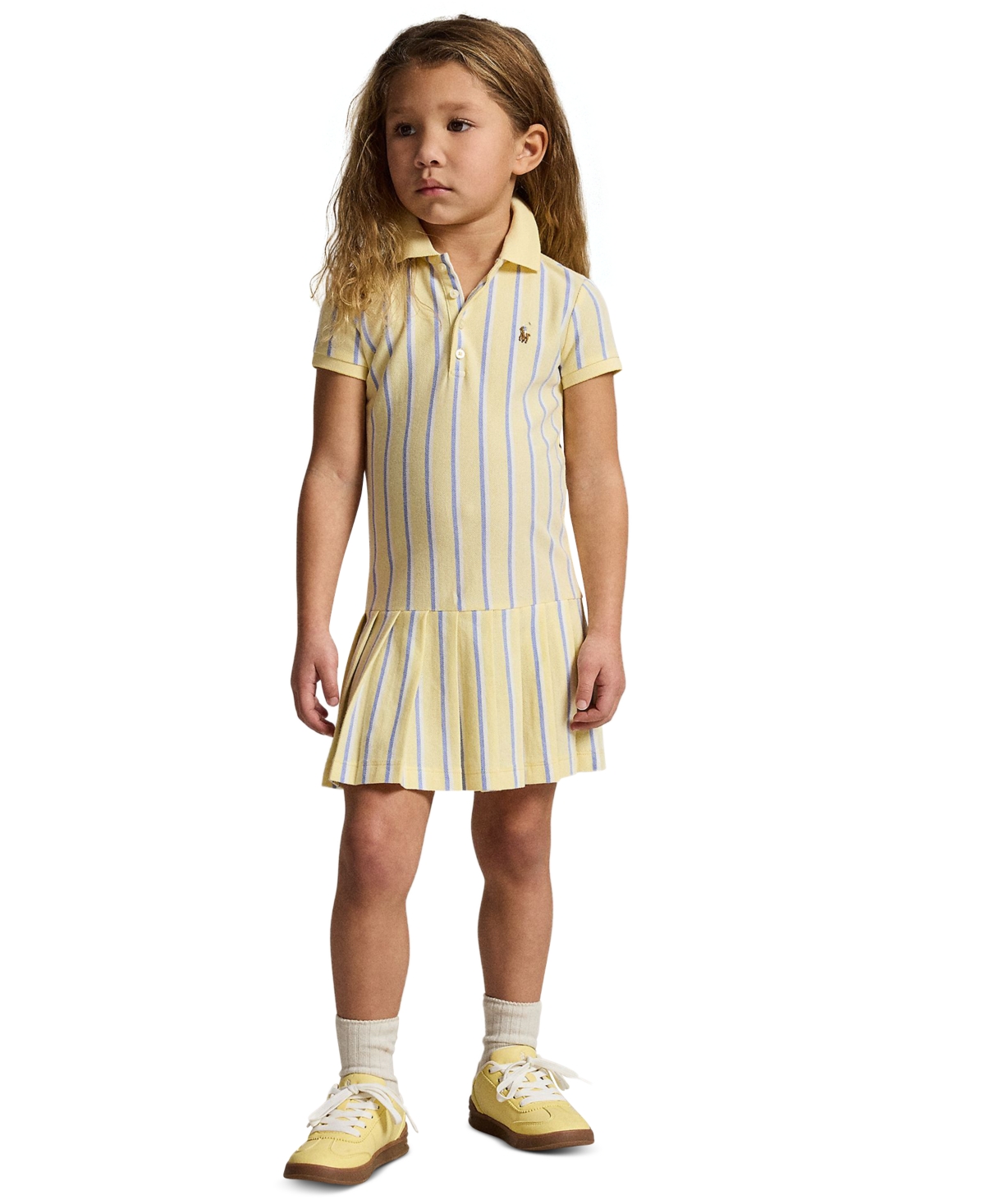 Polo Ralph Lauren Girls' 2-6X Striped Oxford Mesh Collar Dress