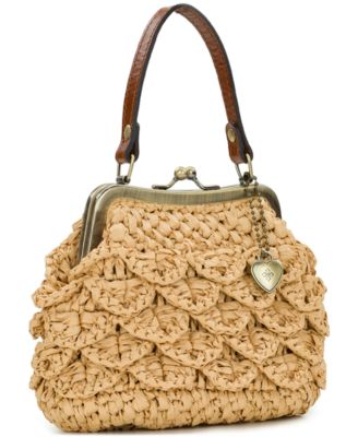 Laureana Scalloped Raffia Mini Crossbody Bag