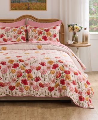 Breeze Modern Floral 3-Pc. Quilt Set, King/California King