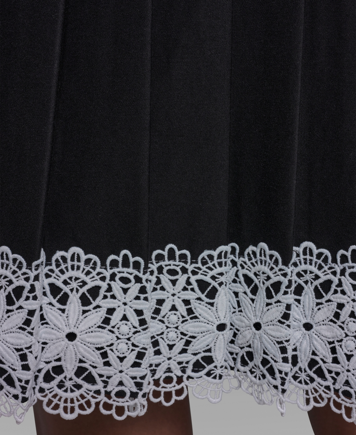 Karl Lagerfeld Paris Women's Pleated Lace Trim Skirt