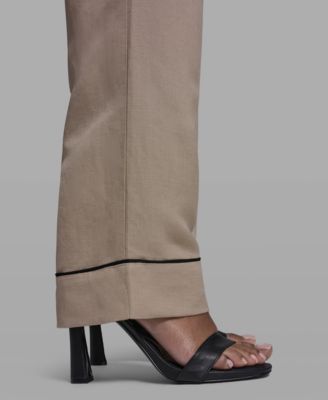 Women's Mid-Rise Contrast Trim Pants