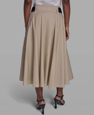 Women's Belted Midi Skirt