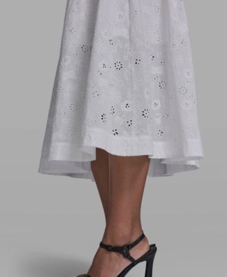 Women's A-Line Eyelet Skirt