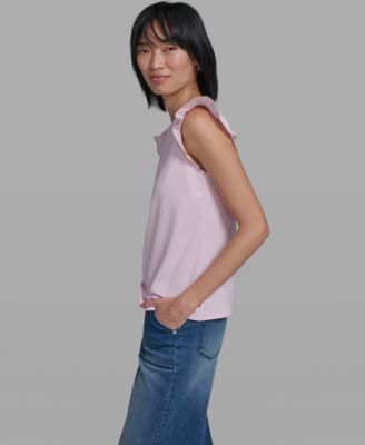 Women's Scallop Trim Boat Neck Top