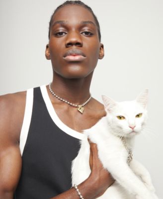 Sterling Silver Plated Ball Necklace with 18K Gold Heart Detail