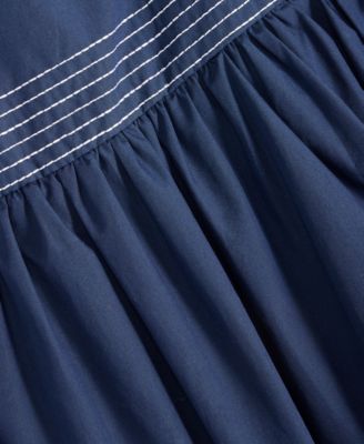 Women's Poplin Topstitch Midi Skirt