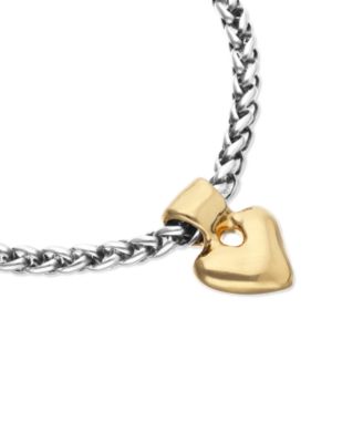 Bracelet Plated in Sterling Silver with Heart Detail in Gold 18K