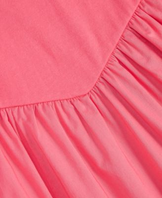 Women's Scoop-Neck Sleeveless Mixed Media Midi Dress