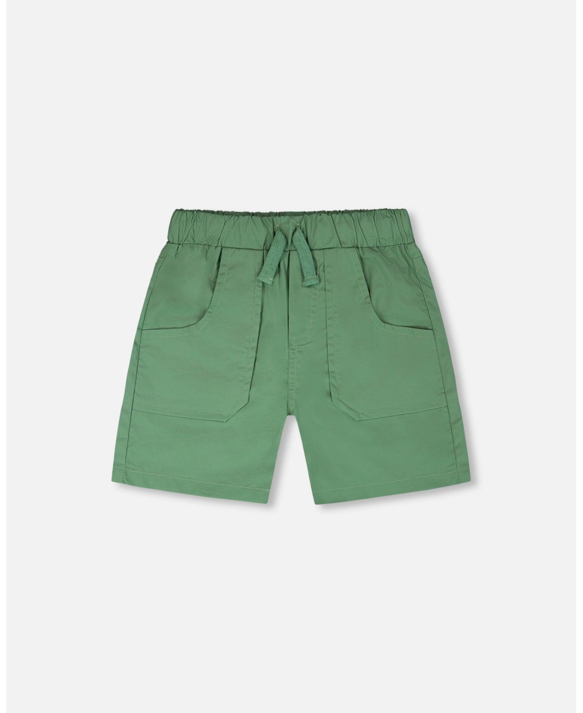 Deux par Deux Big Boys Parachute Shorts with Patch Pockets Green