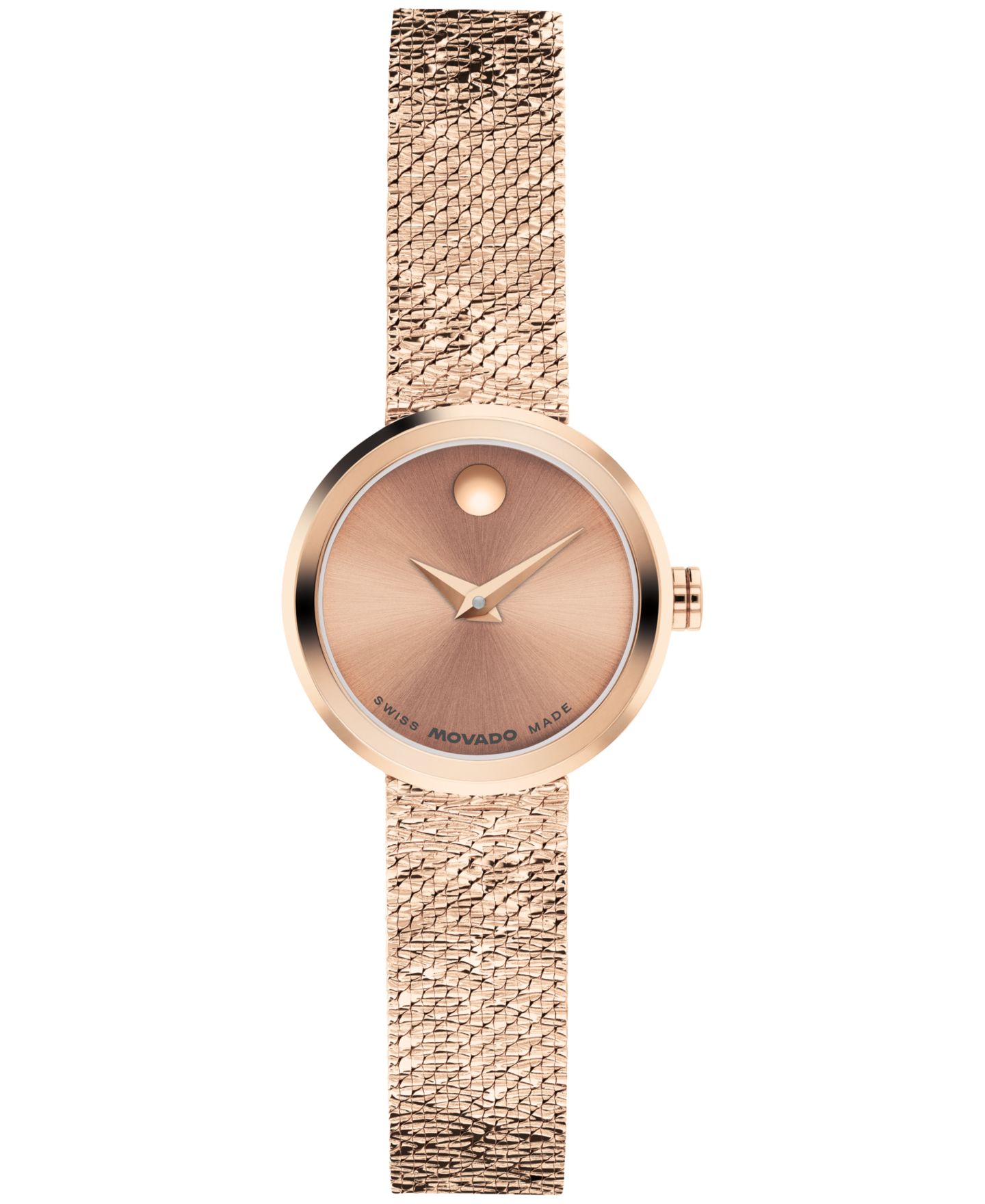 Женские часы Movado Museum Velura Mini Swiss Quartz Mid Rose Pvd Watch, 21mm — фото 1