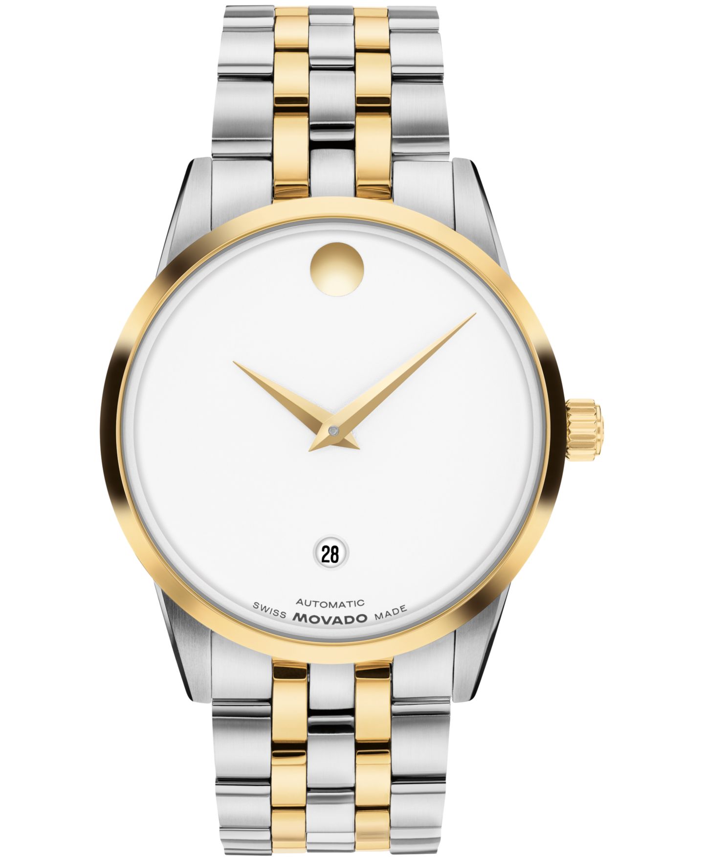 Мужские часы Movado Museum Classic Swiss Automatic Stainless Steel Light Yellow Pvd Steel Watch, 40mm — фото 1