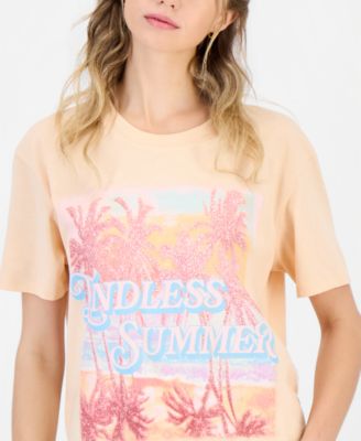 Juniors' Endless Summer Graphic Crewneck T-Shirt 