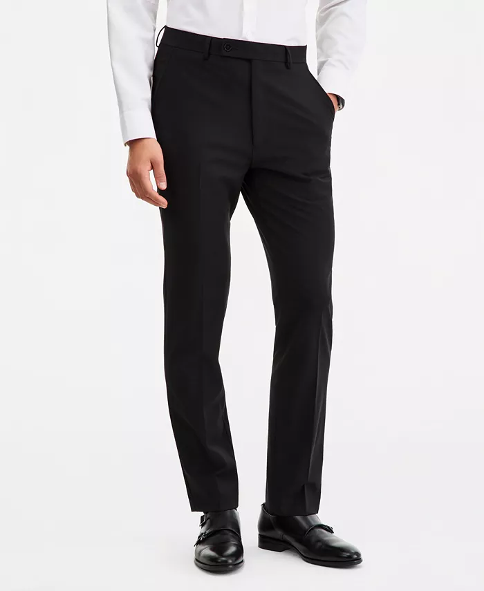 Men's Slim-Fit Wool-Blend Stretch Suit Pants - thumbnail 6