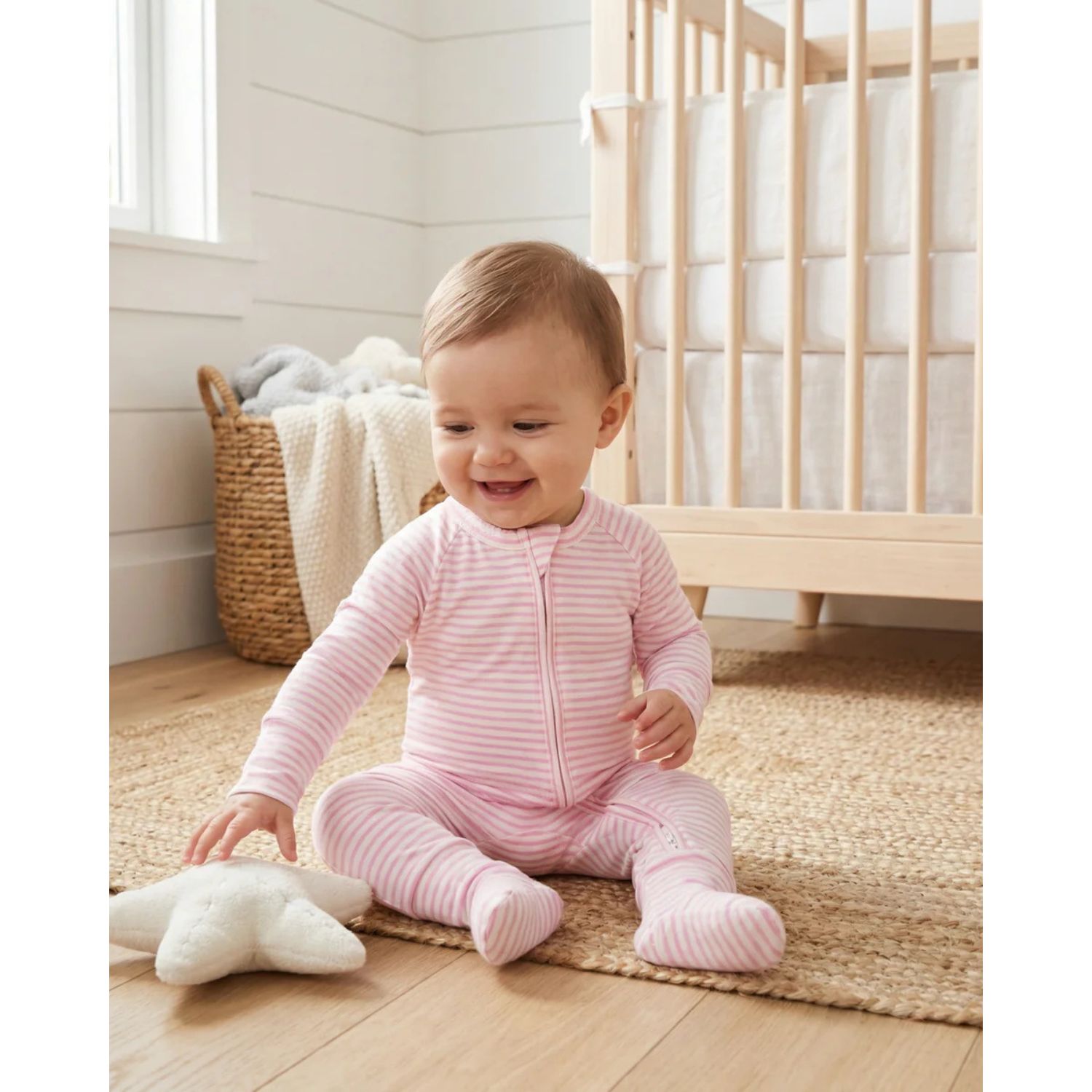 Baby Girls Ballet Stripe Bamboo Sleeper