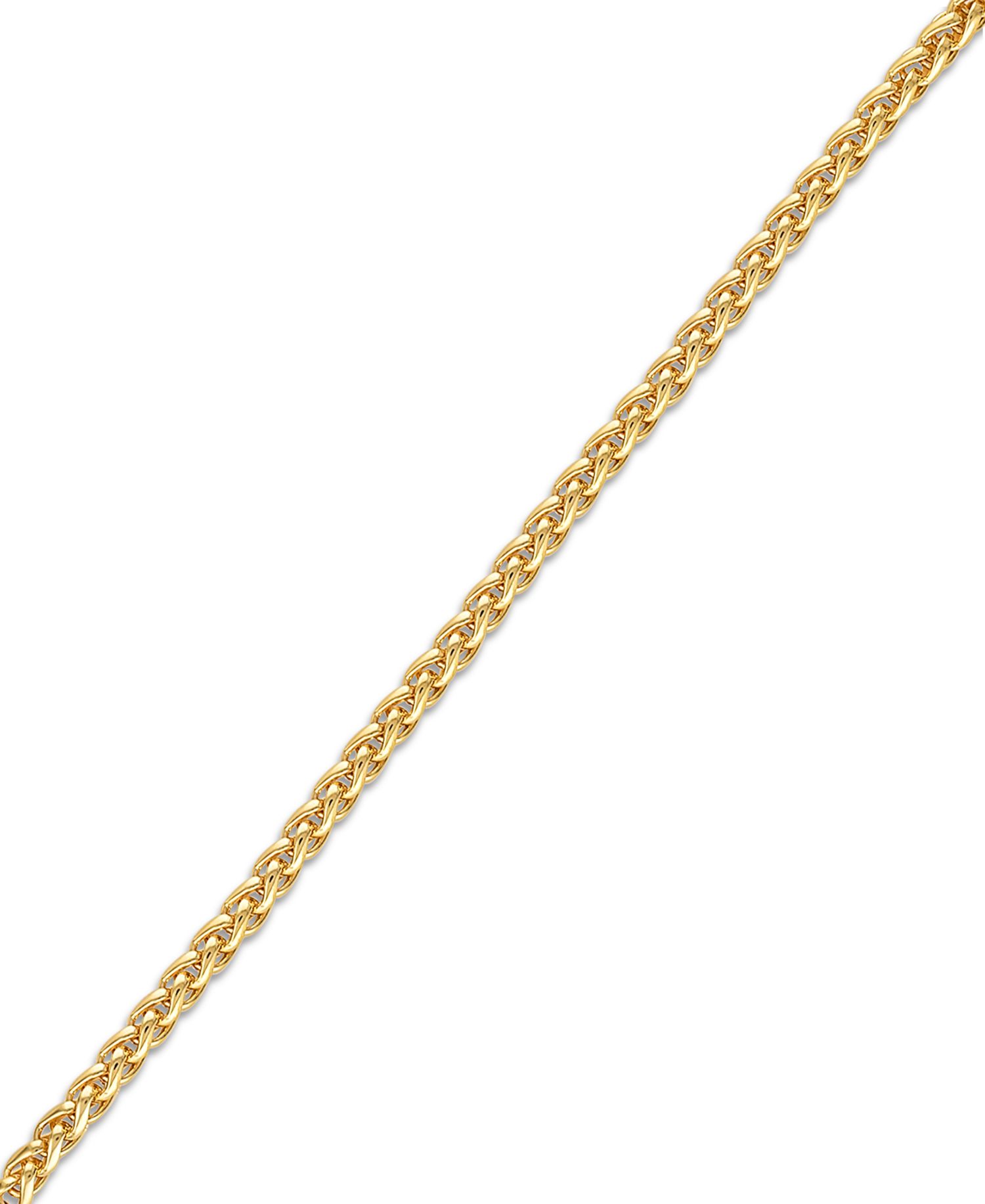 Wheat Link Chain Necklace in 14k Gold-Plated Sterling Silver