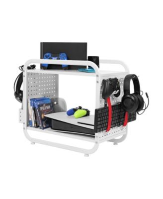 Metal Gaming Console Storage Organizer and Controller Holder