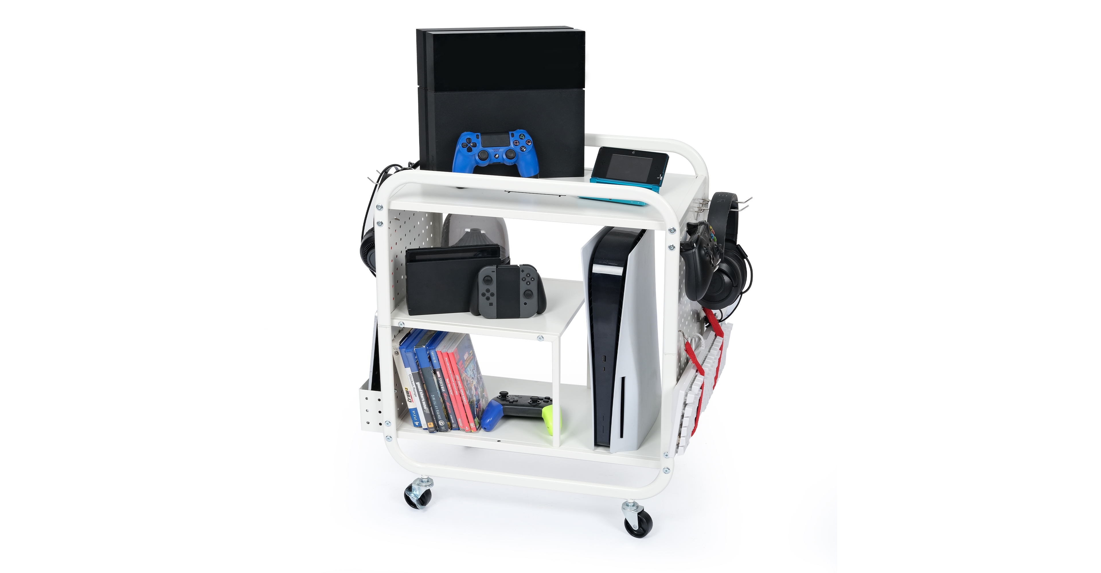Mythinglogic Metal Gaming Console Storage Organizer and Controller Holder