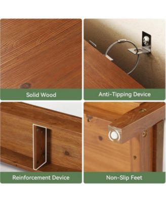 Solid Wood Console Table, 41.3" Farmhouse Entryway Table with Storage Shelf, Vintage