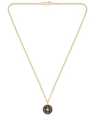 Men's North Ionic Plated Thin Gold Steel Necklace