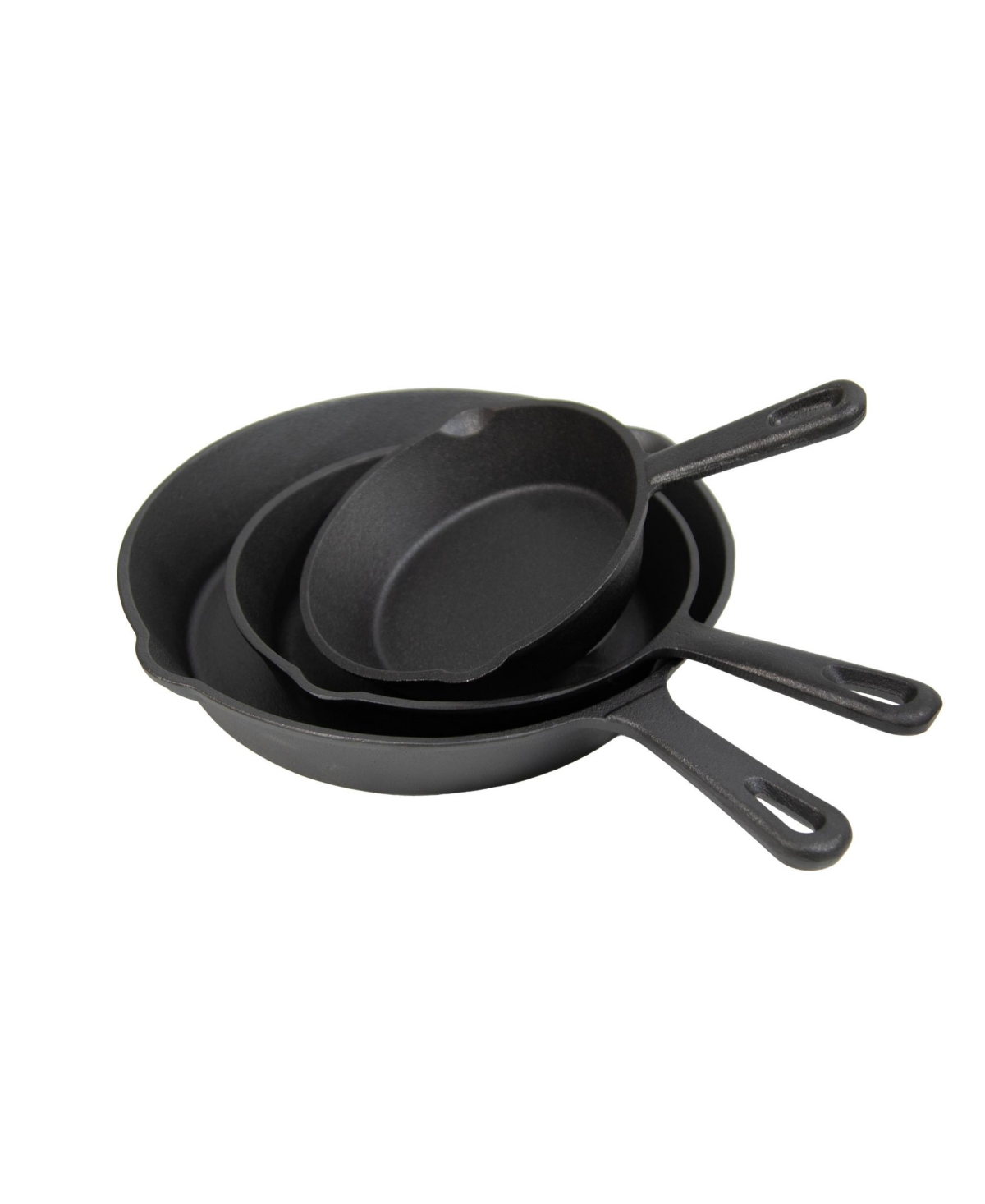 Stansport Pre-Seasoned Cast Iron Skillets - 3 Piece Set