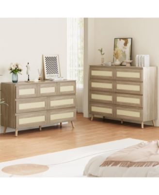 HarmonyHealth Wood Dressers for Bedroom with 7 Drawers, Wide Modern Chest of Drawers for Living Room, Hallway