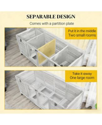 Mobile Outdoor Cat House - Wooden Hutch on Wheels, Secure & Weather-Resistant