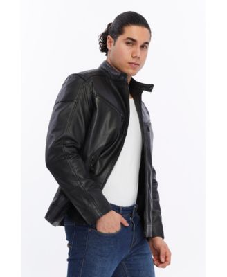 Men's Motorcyle Style Leather Jacket