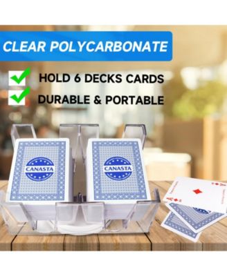 Canasta Cards Game Set - 2 Decks Canasta Cards with Point Values, a Revolving Tray, 50 Score Pads