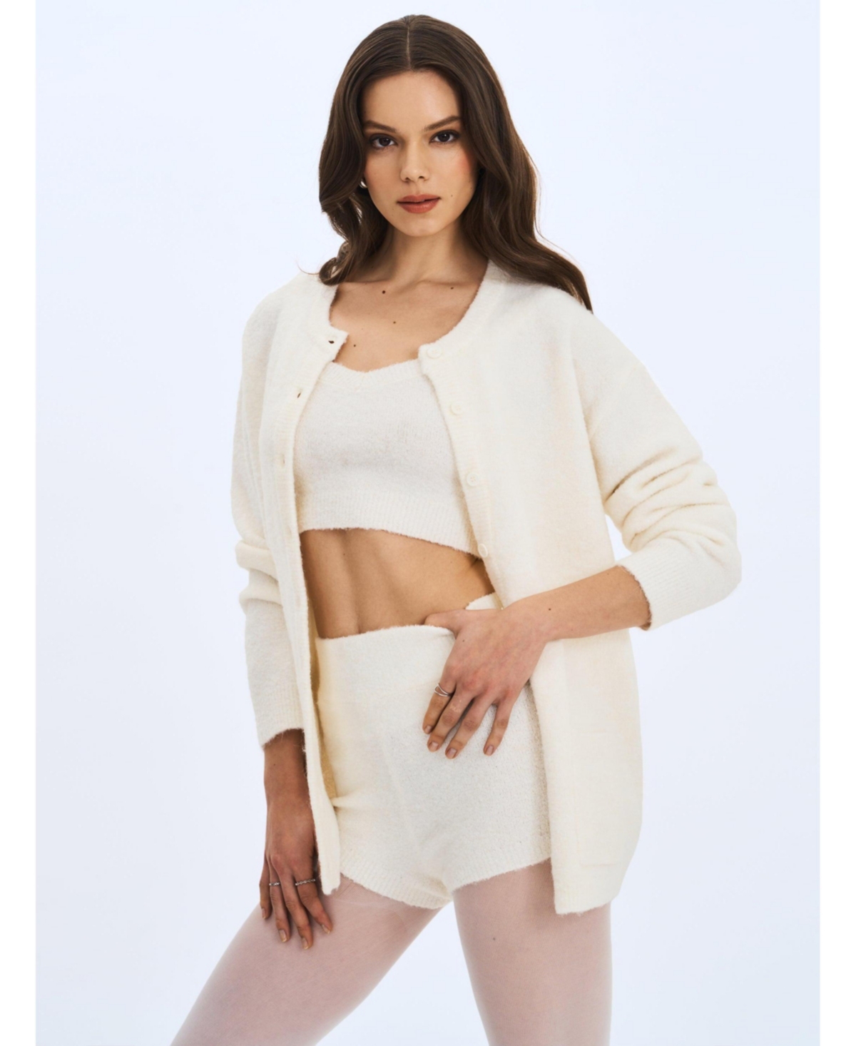 Miss Circle Women's Orla Wool-Blend Ribbed Knit Cardigan