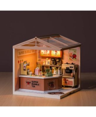 LED Building Blocks for Adults,1:24 Toy Building Sets,Model Building Kits Kids Ages 8-15 DIY Miniature Dollhouse Kits Double Joy Bubble Tea