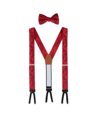 Men's Banbury Tone on Tone Paisley Silk Suspenders and Bow Tie Set