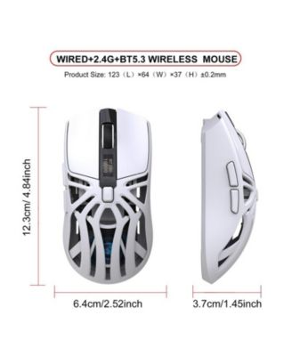 Tri-Mode Wireless Gaming Mouse, Hollow Cooling Design,10000 DPI Adjustable, 1000Hz Polling Rate, BT5.3+2.4G+Wired