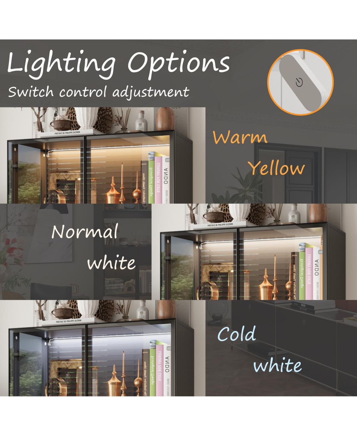 Famapy White Wood Buffet Sideboard Storage Cabinet 3-Drawers 2-Cabinets Shelves