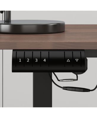 63 In. Electric Standing Desk with Drawers and Shelves,Adjustable Height Desk, L-Shaped Design