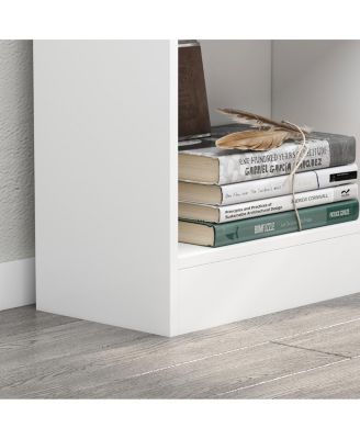 55.1" Wood 8-Shelf Freestanding Bookcase Standard Storage Organizer for Living Room, Office & Study