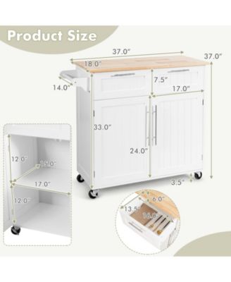 Kitchen Islands Rolling Kitchen Island Cart Storage Trolley with Towel Rack and Drawer