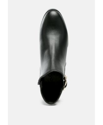 Women's Frothy Buckled Ankle Boots With Croc Detail