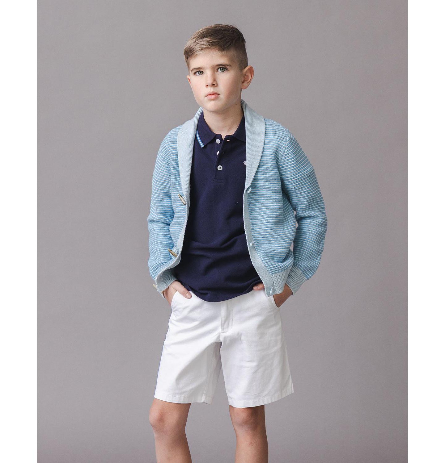 Кардиган Hope & Henry Organic Shawl Collar Cardigan Sweater для мальчиков, цвет: Bluebell — фото 2