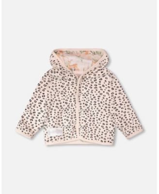 Baby Girls Muslin and Cotton Jersey Reversible Hooded Jacket