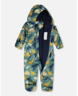 Baby Boys Mid-Season One-Piece Outerwear with Hat Dinosaur Print